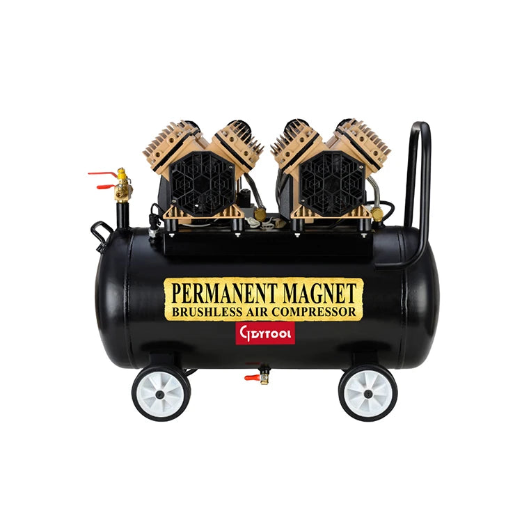 Highly Recommended GDY-992 2-Cylinder Air Compressor 50L Brushless Portable with Low Noise and Oil-Free Pump for Construction