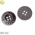 Custom Made Shirt Printed Sewing Buttons Antique Silver Letter Buttons Alloy Clothing logo Buttons for Jeans