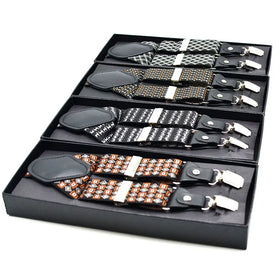 OEM Men's Boxed Suspenders Formal Suspenders Extra Large Size Business Casual 4 Clips Suspenders