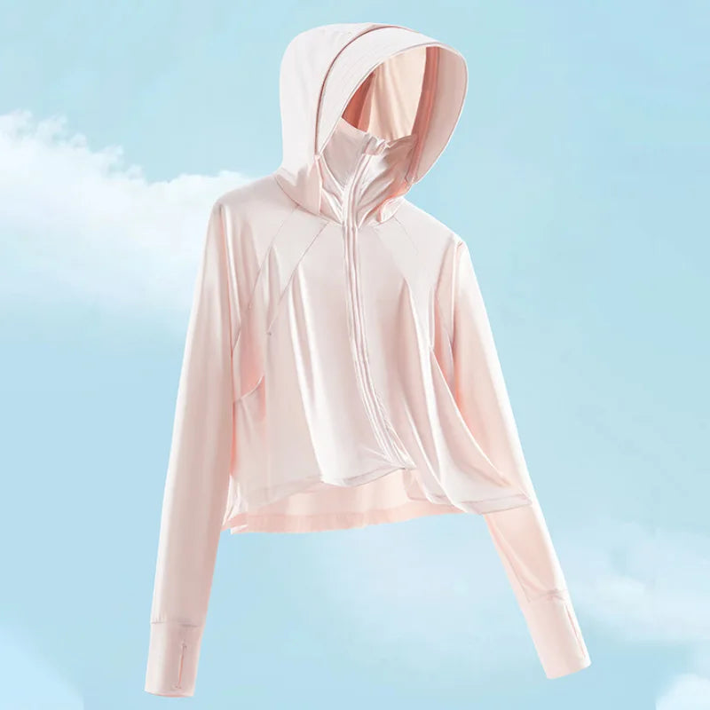 High Grade Quick Dry Lightweight Sun Protection Skin Clothing Women UV Protection Summer Jacket With Hood Hat