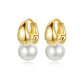LUOTEEMI New Arrival Fashion Simple Earrings for Girls Imitation Pearl Women Hoop Earring