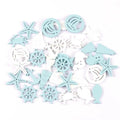 Creative White Blue Ocean Sea Series Flatback Wood Craft Jewelry Pendant Hanging Decoration