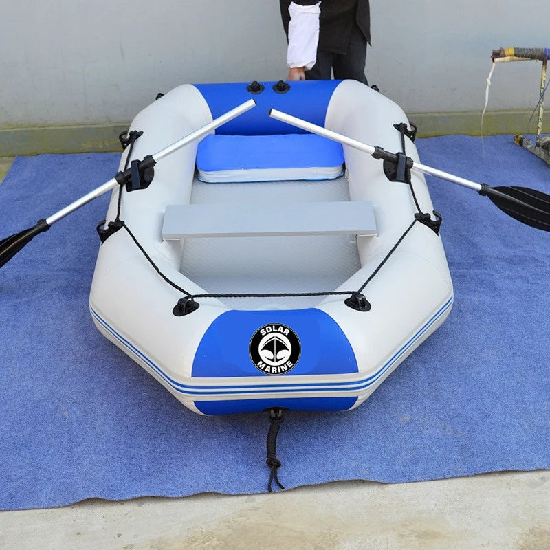 Solar Marine 1.75m Single Person Inflatable PVC Fishing Boat Kayak/Canoe Air Deck Bottom With Boat Accessories on Sale