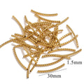 Stainless Steel Diamond Cut Curved Noodle Beads 30mm Tube Spacers for Necklace Jewelry Making