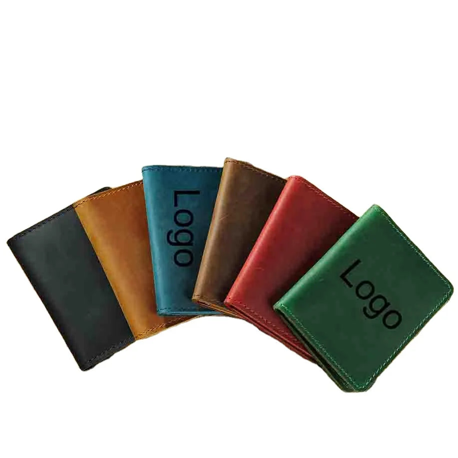 Hot Selling Vintage Men Wallet Card Holder Genuine Leather ID Card Holder Custom Logo