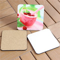 MDFSUB Modern Eco-Friendly Sublimation Blank Custom White MDF Wooden Square Cork Coasters Stocked for Heat Press 90mm