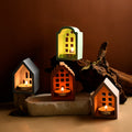 Diy Glue Mold Single Side Hollow Small House Candlestick Silicone Mold Plaster Candle Decoration
