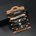 New Punk Style Men's Bracelet Tai Chi Skull Bangles Multi Leather Combination Bracelets Set Men Fashion Jewelry Bracelets
