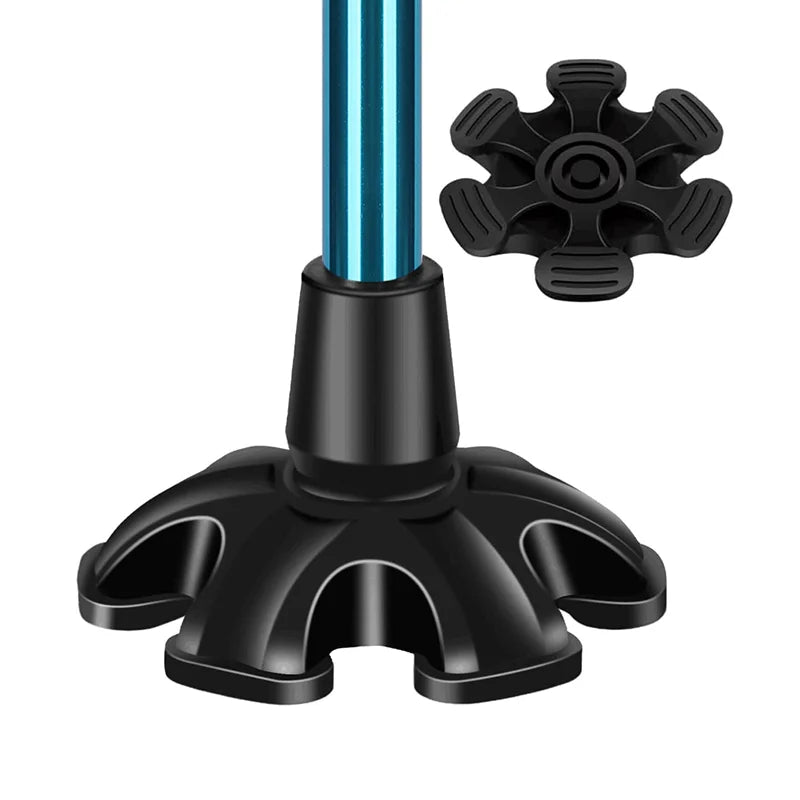 Six Leg Rubber Tip Non-Slip Rubber Base End Tips16/19/22mm Walking Stick With Crutch Head Four-Legged Seat Cover