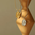 2023 Irregular Tulip Flower Necklace Titanium Steel Rose Necklace Round Snake Chain 18K Gold Necklace for Women