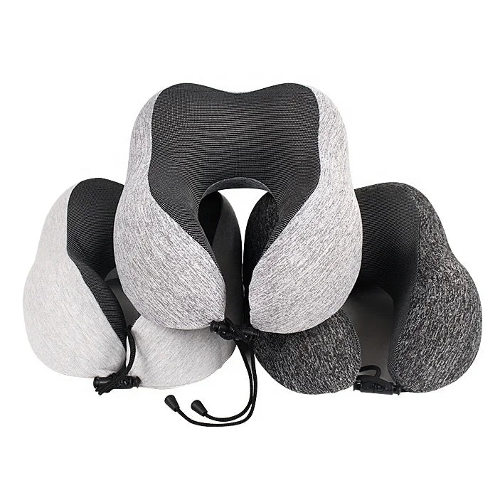 WJ-172E MAIDISHI U-Shaped Memory Foam Travel Pillow with Cotton Cover Customizable Logo Lightweight for Neck Support