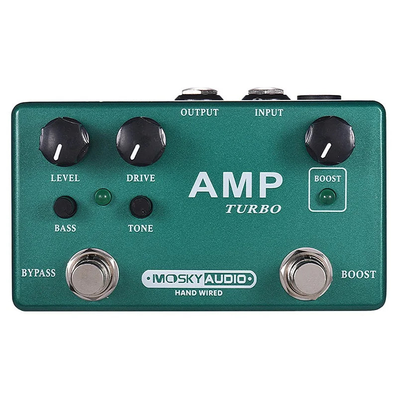 Pedal Guitarra Mosky Audio Guitar Pedal AMP TURBO Pedal De Guitarra and Overdrive 2 Effects in 1 with True Bypass