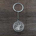 Norse Viking Punk Wild Animal Talisman Men's Valknut Keyring Slavic Wolf Kolovrat Amulet Keychain