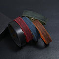 Minimalist Vintage Leather Bracelet: New European and American Fashion Accessory - Polished Leather Cuff Bracelet