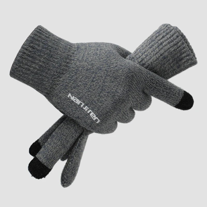Customized Logo Outdoor Cycling Touch Screen Thermal Winter Man Acrylic Knitted Gloves
