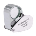 30X Metal Pocket Folding Magnifying Glass Jewelers Eye Loupe with LED Currency Detecting/Jewelry Identifying