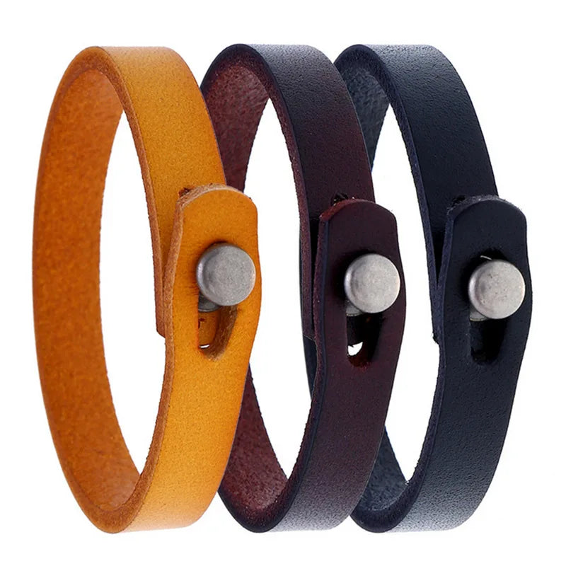 Diy Vegetable Tanned Flat Band Wristbands Strap Plain Italian Leather Bracelet