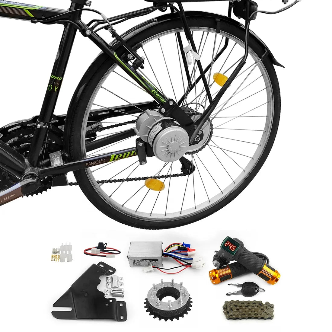 Electric Bicycle 250W 350W 450W Wheel Hub Motor Electric Bike Cycle Conversion Kit for Sale Power Gear