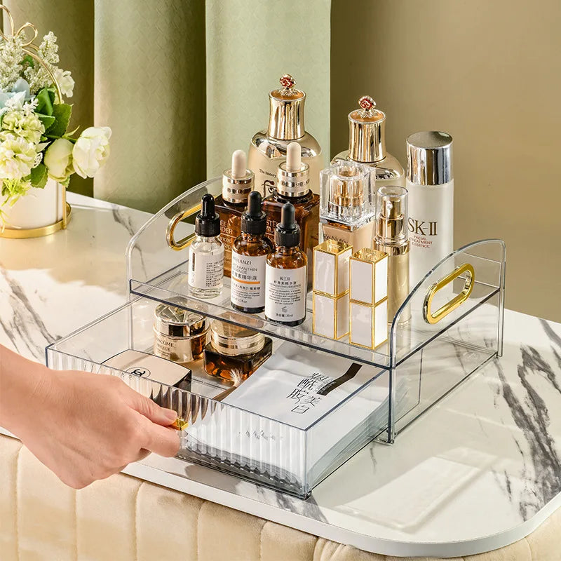 Jewelry Box Custom logo Desk Cosmetic Storage Bin Makeup Organizer Box Cosmetics Box Multifunctional
