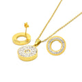2022 Hot Sale Stainless Steel Women's Jewelry Gold Rhinestone Women Jewelry Set