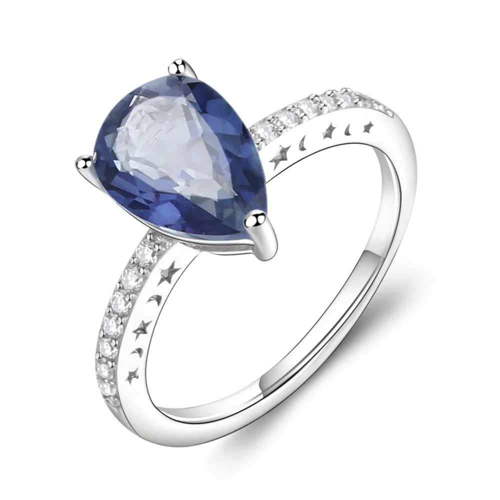 A2982 Abiding Factory Natural Iolite Mystic Quartz 925 Sterling Silver Wedding CZ Diamond Wholesale Jewelry Rings for Women
