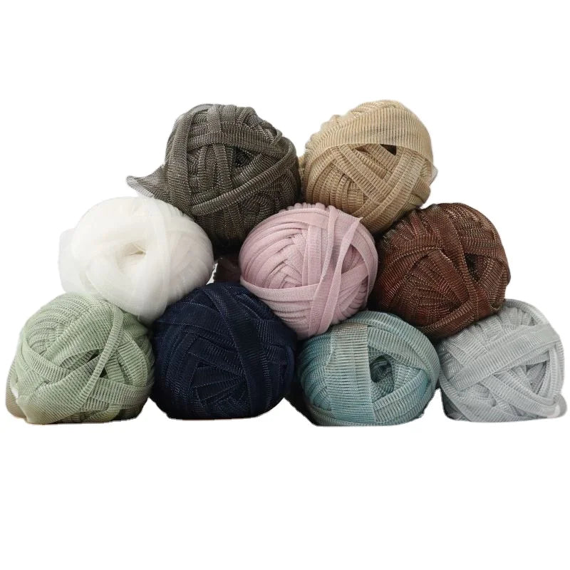 Crochet Polyester T-ShirtYarn Roll Fancy Glitter Product Cloth Yarn Premium Quality T-Shirt Yarn for Crochet Bag