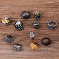 Fashion Simple Creative Punk Metal Stainless Steel Skull Finger Rings for Men Jewelry Birthday Gift