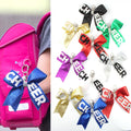 New Arrivals Cheer Glitter Bow Keychain for Girls Ball-Shaped Bag Keyring Decoration for Boutique Use