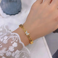 18K Gold Plated Women Bangle Classic Butterfly Bracelet Fashion Stainless Steel Trend Bracelet Bangle
