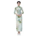 Wholesale Hot Sale Chinese Traditional Longqipao Suede Autumn Girl Long Sleeved Republic Retro Long Classical Slim Dress Qipao