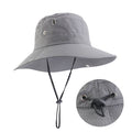 Wholesale Custom Adjustable Breathable Washed Polyester Hat With Elastic Strap Bucket Fishing Hiking Climbing Hat for Adult