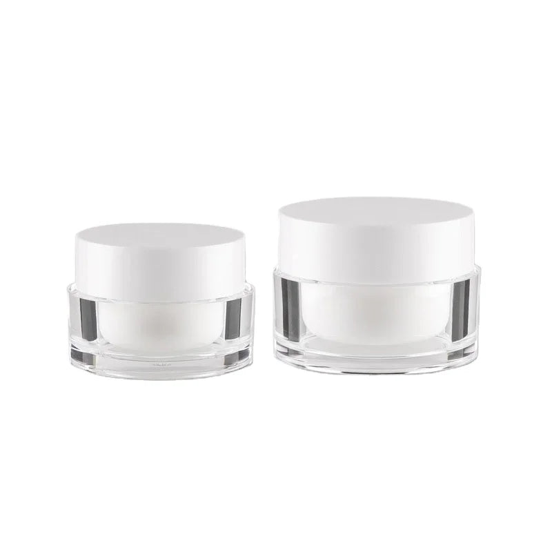 Cosmetic Packaging Skincare Cream Pot Jar Gloss White 50 g Double Wall Empty Acrylic Cream Jar