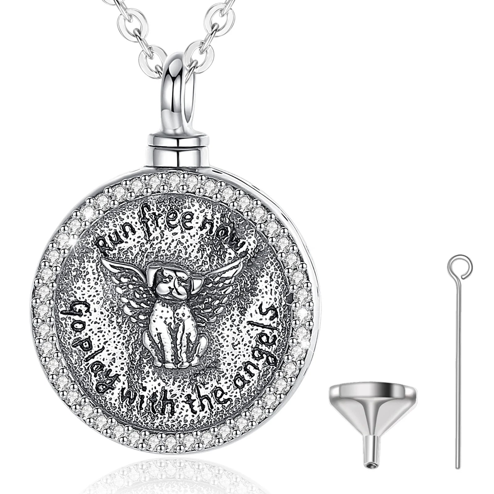 Wholesale 925 Sterling Silver Pet Cremation Ash Pendant Trendy Jewelry with Zircon for Ashes for Weddings Engagements Parties