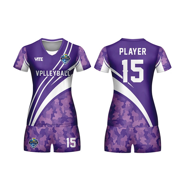 Wholesale Custom Volleyball Jersey Design Sublimated Printed Volleyball Jersey Men Purple Volleyball Jerseys