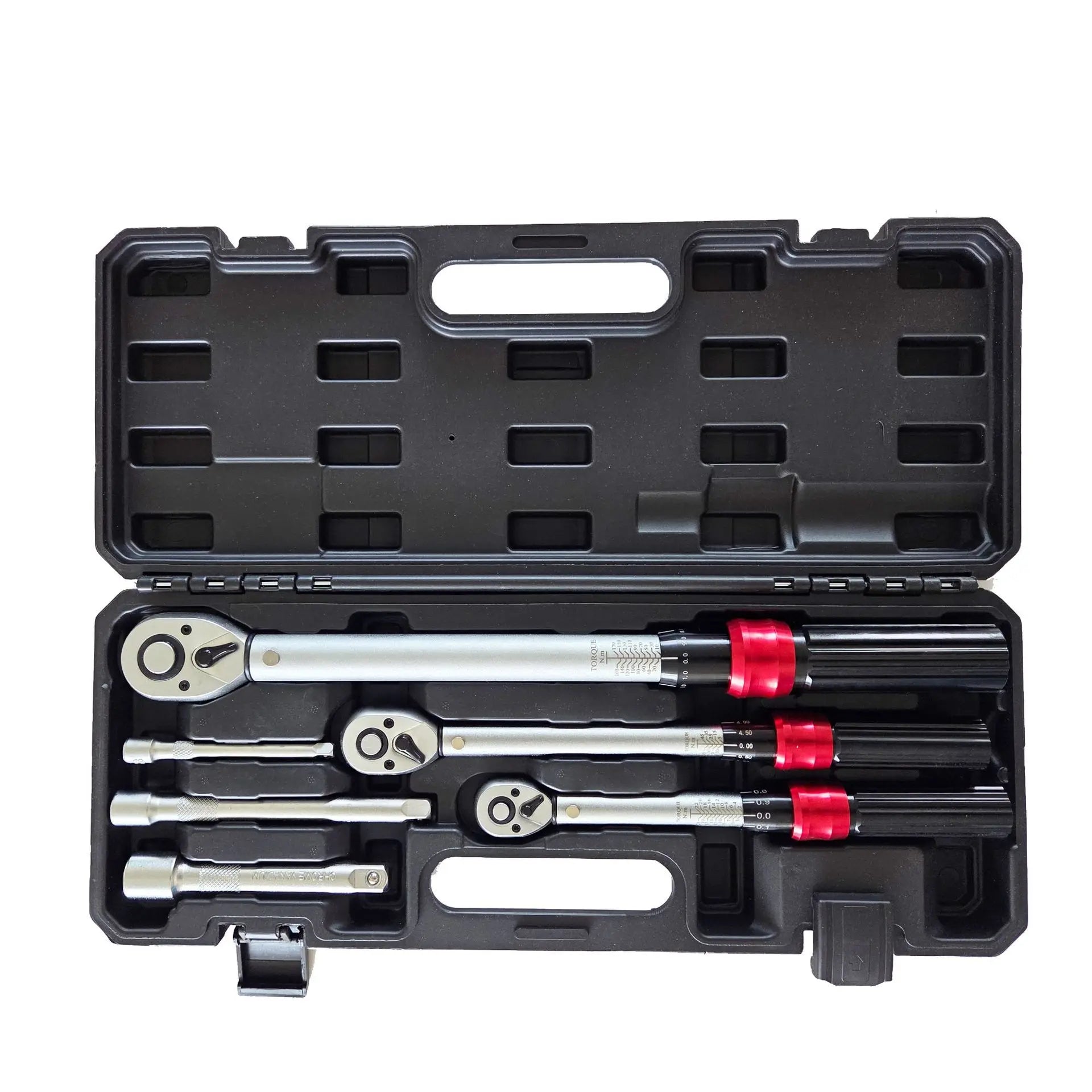 6PCS 1/4 3/8 1/2-inch Drive Torque Wrench Set 20-240in.lb 5-45ft.lb 10-170ft.lb Dual-Direction Adjustable 72 Tooth