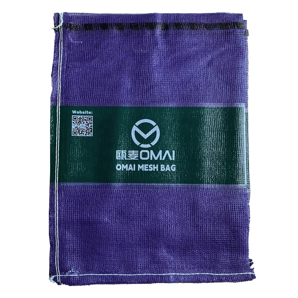 Custom Food Grade PP Leno Mesh Bag Drawstring for Onion Potato Firewood Packing Vegetable Agriculture Use Custom Logo Printing