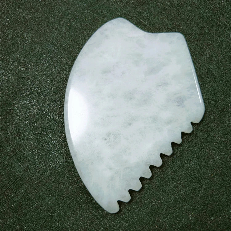 DIY Factory Supply Natural Polished White Jade Ice Cream Spoons Heated Gua Sha Tools for Eye