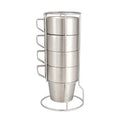 Portable 304 Stainless Steel Double Layer Cup Set of 4 Cups Insulated Picnic Coffee Mug Water Cup