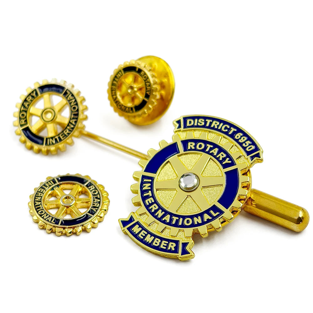 Rotary Rotario Club President International Noel Des Anonymes Metal Lapel Pin Badge Accessories Fashion Hard Soft Enamel Pins