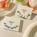 Rinhoo New Tiny Cute Earring Set Delicate Pearl Fruit Animal Tulip Flower Heart 925 Silver Needle Colorful Girl Women Earrings