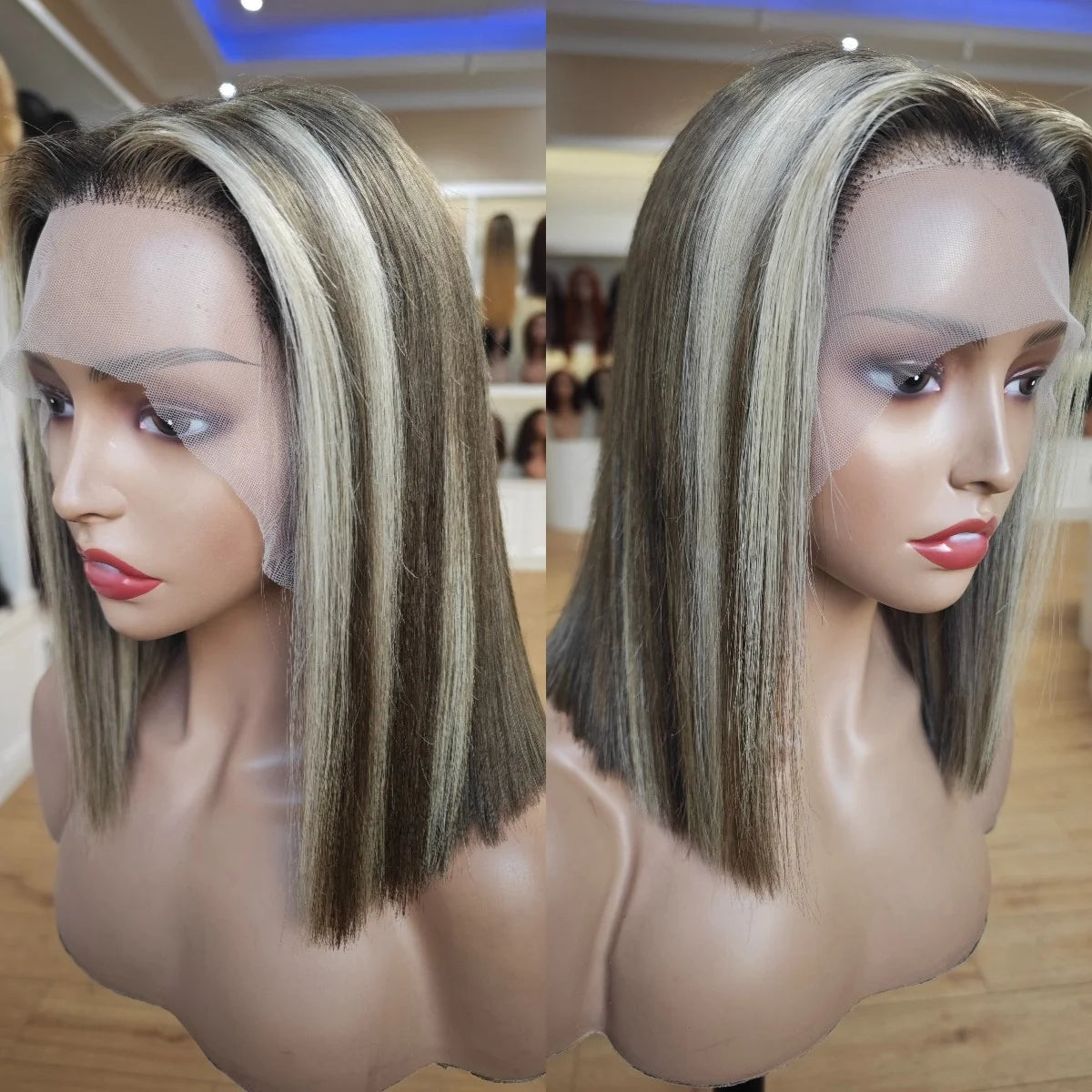 Private Label Wigs Highlight 613 Colored Straight Bob WigRaw Vietnamese Hair 13X4 Lace Front Human Hair Wigs Wholesale