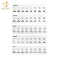Hot Sale Diamond Size Chart Ruler New Arrival 11 Shape Cubic Zirconia Size Reference Diamond Chart Size Tools for Jewelry Store