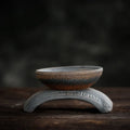 Japanese Style Eco-Friendly Coarse Porcelain Handmade Retro Tea Strainer Set with Mesh Filter for Kung Fu Tea Ceremony