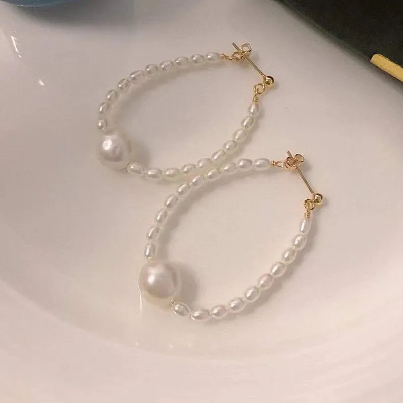 Tianmeng Women's Romantic 2026 Korean Solid 925 Silver Gold Drop AAA Natural Tiny Fresh Water Pearl Summer Earring