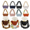 Personalized Leather Drink & Coffee Holder Cup Sleeve Travel Tea Mug Sleeve Holder with Chain Strap Gift for Coffee Lovers
