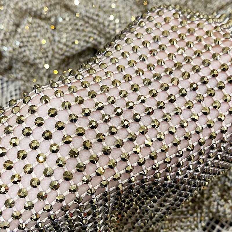 Wholesale Garment Fabric Stone Diamond Fishnet Strass Crystal Glass Mesh Hotfix Rhinestone Crystal Net