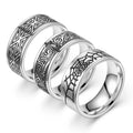 SC New Creative Size 6-13 Chunky 8MM Men Rings Retro Silver Plated Black Wave Rings Personalized Oiling Carving Spider Web Rings