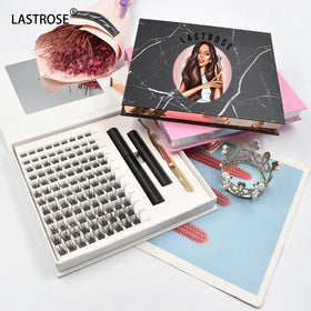 DIY Individual 3d Faux Mink Eyelashes Private Label 8-16mm DIY Segmented Cluster Eyelash c d Curl DIY Cluster Lash Extension Ki