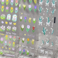 Nail Sticker Factory Wholesale Tomoni Sticker Self-adhesive Spring Tulip Flowers 5d Emboss Stickers for Nail