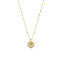 SC New Creative Gold Plated Women Necklace Trend Stainless Steel Necklace Zircon Diamond Heart Pendant Necklace for Women